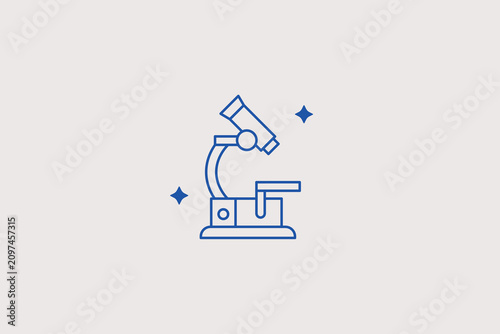 Εκτύπωση καμβά Microscope line icon for laboratory research