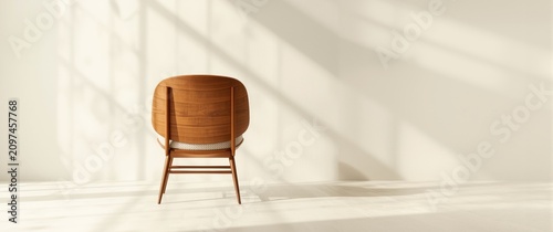 Modern wooden chair against...