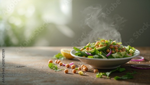Fresh Salad with Steaming I...