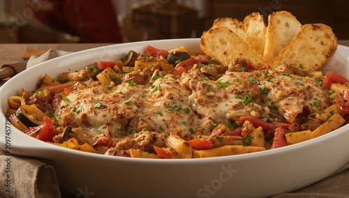 Baked Pasta Dish with Meat ...