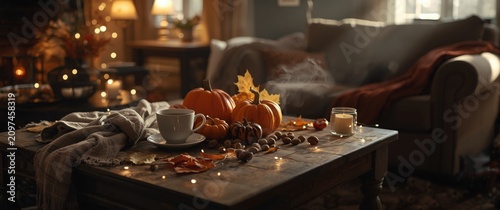 Cozy Autumn Decor with Pump...
