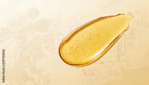 Golden Oil Drop with Bubble...