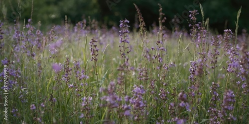 Wildflower Field with Purpl...