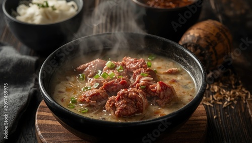 Korean beef bone soup with ...