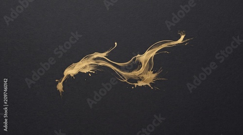 Abstract Golden Wisps Floating on Dark Background, Elegant Ethereal Decorative Art
