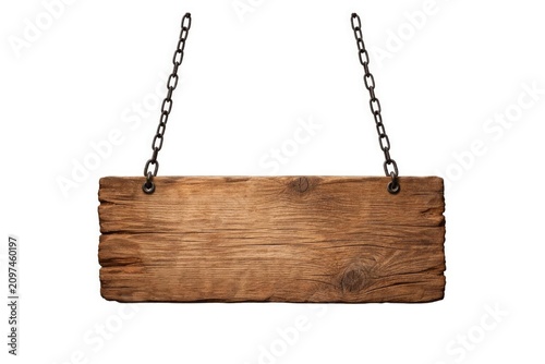Wooden Sign Hanging from Ch...