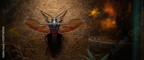 Colorful Insect with Open W...