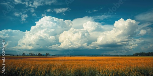Vast Golden Field Under Dra...