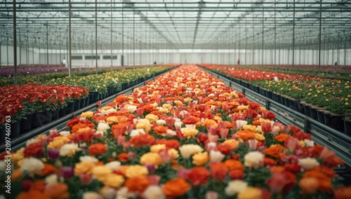 Colorful flowers growing in...