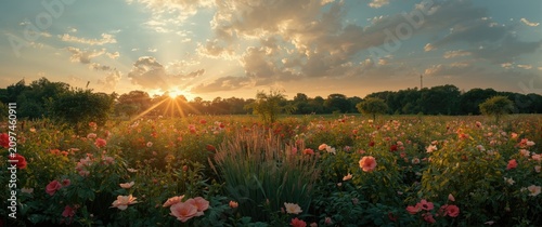 Golden Sunset Over a Flower...