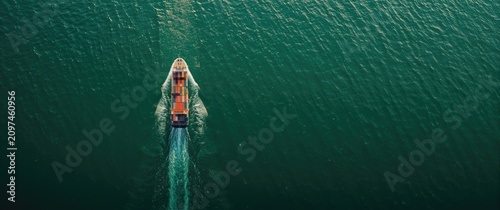 Cargo Ship Navigating Calm ...