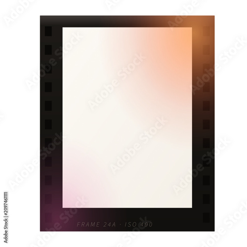 Film Strip Photo Frame with Light Leak and Grain, Analog Style Blank Mockup