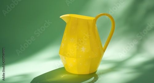 Bright Yellow Pitcher with ...