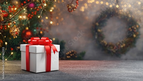 Christmas Gift Box with Red...