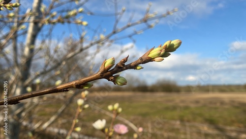 Budding Tree Branch Against...