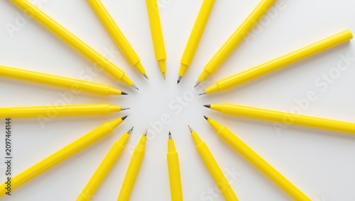 Yellow marker pens with fin...