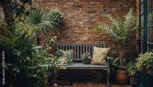 Cozy Garden Bench Surrounde...