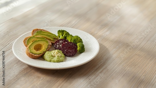 Healthy Plate of Sliced Avo...