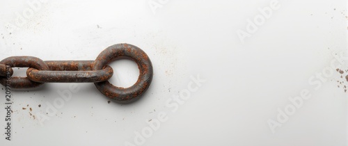 Rusty Chain Link on a White...