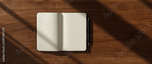 Open Notebook with Blank Pa...