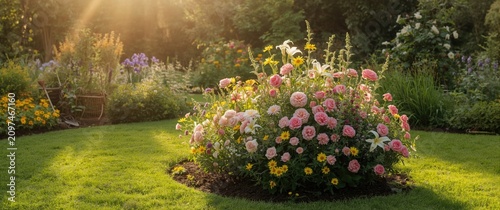 Blooming Flower Bed in a Su...