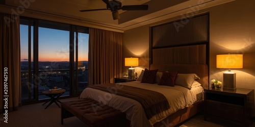 Cozy Bedroom with City View...