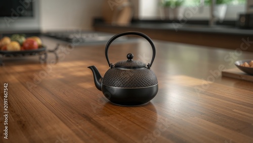 Cast Iron Teapot Positioned...