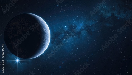 Planet in space against a s...