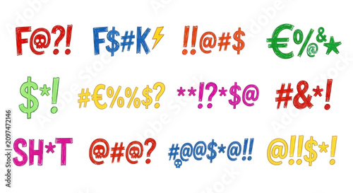 Fotografija Colorful vector typography, punctuation marks and symbols, creative expression i