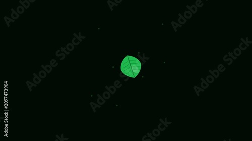 Green Leaf Fall Spiral Wind Eco Green Animation Loop
