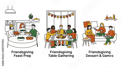 Friendsgiving Social Media Story Pack — 
3 Mustard Rust Forest Green Modern 
Friends Feast November Instagram Design