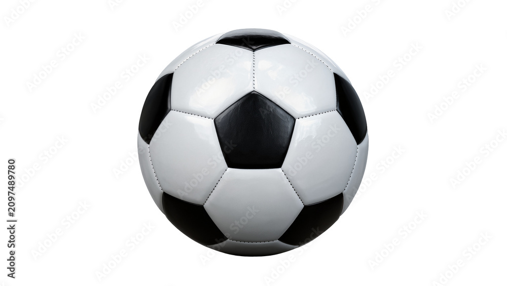 Fototapeta premium Isolated traditional black and white soccer ball for sports, match, practice, and recreation