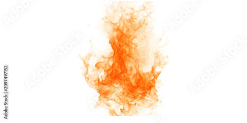 Fotografi Real fire flame isolated on white background