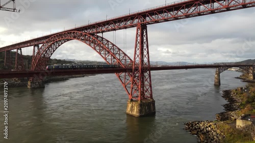 Forth bridge in scotland, a historic cantilever railway bridge spanning the firth of forth near edinburgh
