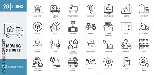 Obraz na płótnie Moving Service icon set