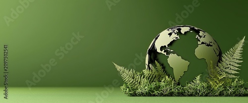 Earth surrounded by greenery