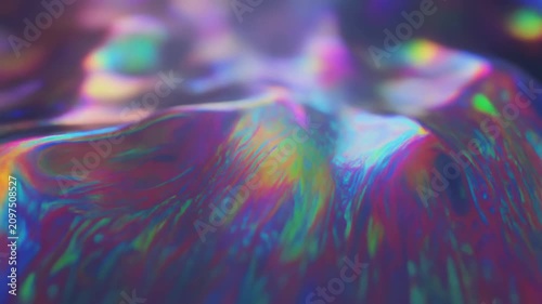 Abstract Holographic Waves Flowing with Iridescent Colors and Light Refractions.