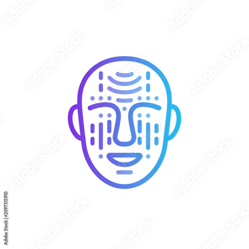Facial Recognition Scan Icon Vector Design