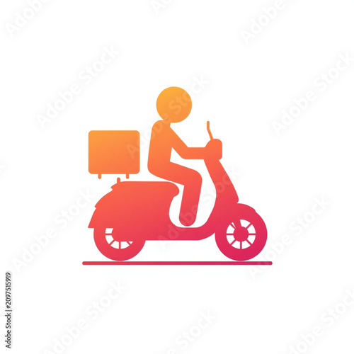 Food Delivery Scooter Icon Vector Design