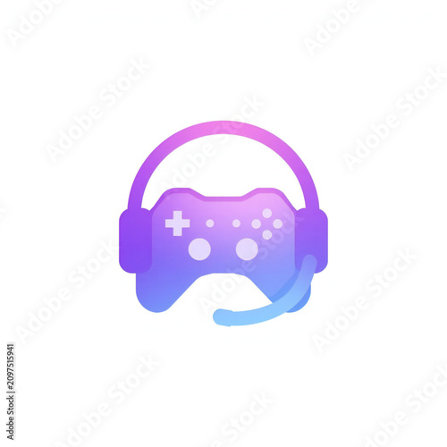 Gaming Controller Headset Icon Vector Design