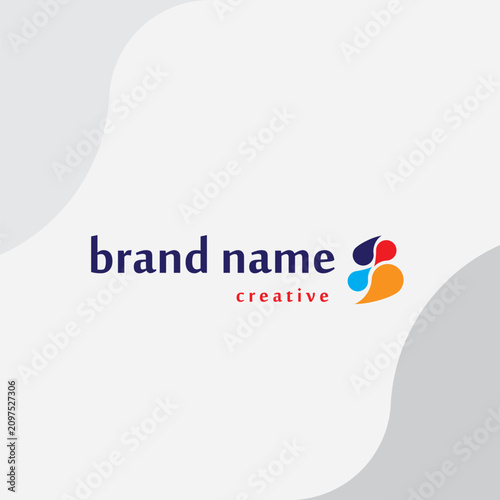 An abstract logo featuring a concept of four colorful water droplets. Suitable for companies in the energy and environmental sectors, as well as other industries.