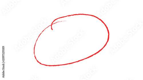 Foto Red hand drawn circle vector, scribbled round highlight frame, textured pencil s