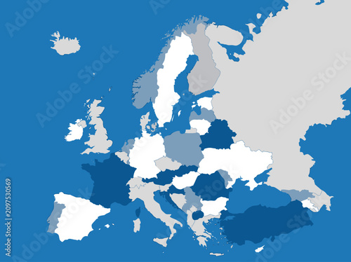 Konstfotografi Detailed political map of Europe showing country borders