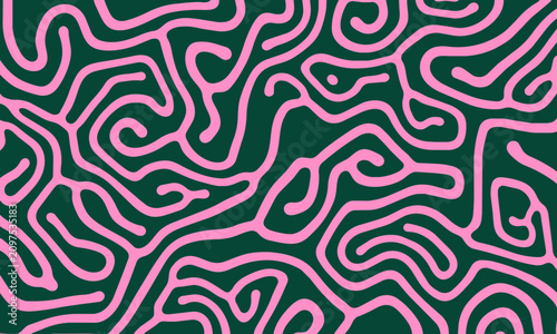 Abstract Trippy Psychedelic Geometric Textures. Wavy Lines Topographic Pattern, Retro Acid Backdrop.