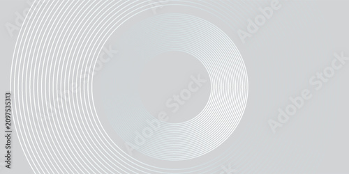 Fotografía Abstract white glowing geometric lines on gray background