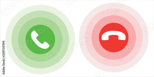 Εκτύπωση καμβά Answer and decline phone call buttons