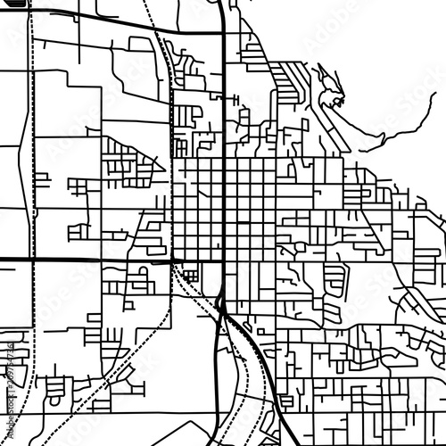 Symbol Map of the City Springville (Utah, USA) showing the city center with a simple road network of black lines