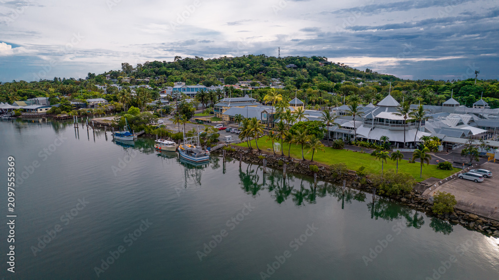 Fototapeta premium Sunrise over Port Douglas Wharf