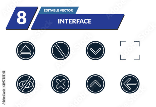 Bild auf Leinwand filled interface icons set - eject, disable, down, fullscreen