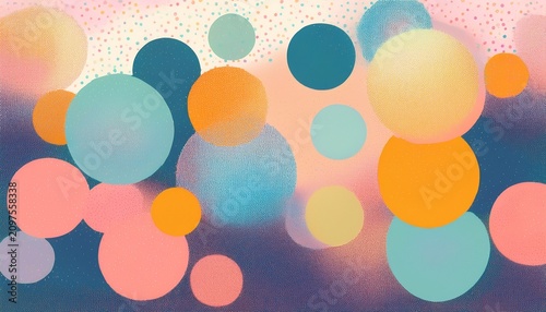Abstract Pastel Pointillism Modern Speckle Texture Grainy Noise Spray Paint Circles Background